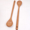 Bamboo Korean extended mixing spoon wooden honey long handle milk pot cooking round spoon straight handle baby food spoon long handle round head mixing spoon beech | length 33.5cm