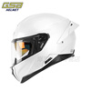 GSB365 fiberglass helmet full-face dual lens large tail motorcycle all-season universal men's and women's motorcycle helmet 365D fiberglass pearl white L (56-57 head circumference recommended)