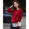 Demana Salt Wind Roaming Winter Dopamine Round Neck Embroidered Sweater Small Soft Elastic Tolerance Sweater Women's Top