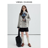 VEGA CHANG double-sided woolen coat for women winter small alpaca woolen coat Nordic blue plaid S