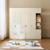 Lin's Home Modern Simple Wooden Wardrobe Room Home Boy's Wardrobe Lin's Wood Industry LH137 Vanilla Cream Two-Door Wardrobe