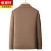 Hengyuanxiang high-end knitted jacket men's autumn and winter quilted thickened warm business casual middle-aged dad lapel short jacket brown L 175