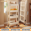 Quanpinwu kitchen rack floor-standing mobile trolley foldable snack rack multi-layer storage rack installation-free storage 4W