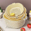 YOUQIN double-layered vegetable sink drain basket 2025 new six-piece set kitchen living room household fruit plate vegetable basket