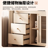 Bo Yuejin includes installation, medieval style solid wood sideboard integrated wall-mounted household walnut color storage locker tea cabinet 80*40*128cm walnut color solid wood ecological board-power track