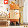 YOUNAL trash can for living room, home, internet celebrity, 2025 new large size with cover for kitchen and bedroom, high-end light luxury toilet, standing style large size - Brown Detective Bear 15L + 30 garbage bags