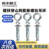 Xiaofeng Seiko Expanded Galvanized Sheep's Eye Pull-Through Screws with Rings and Expanded Circular Hooks with Rings 8*60 (2 pcs)