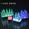 Du Zhunyu Bar Luminous Beer Frame LED Ice Bucket Acrylic Champagne Bucket Nightclub KTV Party Vessel Wine Seat Thickened 24 Pack - Ice Pattern Solid Colorful Light - 4*6