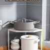Yusenyi pot storage rack kitchen countertop corner storage rack household sink pot rack cabinet white double layer bold-extra high style 1