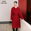 PEACEBIRD Women's Woolen Coat Zhenmao Series Classic Bathrobe Style Coat Jacket Fashion Red M