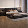 Songxian leather bed double bed 1.5m x 2m modern simple edge-to-side soft package master bedroom large bed storage bed #233-11