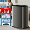 KUK410 stainless steel trash can large living room kitchen bathroom hotel office trash can double bucket 15L black titanium
