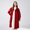 Qiushui Yiren New Year's jersey 100% sheep wool national style double-sided woolen coat 2025 winter new women's silhouette coat