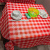 Wing Fantasy 100 red plaid disposable tablecloths square tablecloths for round tables with rectangular plastic tablecloths customized with LOGO 1.0m x 1.0m (square) 100 red plaid