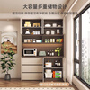 Mi Xin Pet Home Antique Solid Wood Sideboard Against the Wall Integrated Multi-Function Storage Cabinet Wine Cabinet Guest Restaurant Chinese Tea High Cabinet G Type Length 160cm Cream White + Walnut Double Door