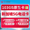 Changi Airport self-pickup Singapore phone card 5G data card mobile Internet card transportation card two-in-one self-pickup 10 days 103GB total + including calls and text messages