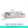 Lin's Home Sofa Living Room 2025 New Simple Cream Style Fabric Piano Key Large Family Straight Row Sofa Furniture BS060