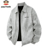 Paul Frank Jacket Men's Winter Loose Workwear Jacket Men's Casual Suede Leather Jacket Men's Black L