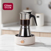 CLITON stainless steel glass double valve Moka pot homemade convenient espresso brewing hand-brewed coffee pot electric ceramic stove appliance