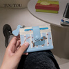 Toutou dachshund card holder coin purse clutch bag banknote holder birthday gift for girlfriend gift for girlfriend new year gift sea salt blue