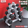 PROIRON rubber-coated dumbbell set combination household hexagonal dumbbell solid men's and women's commercial fitness equipment 5.10.15.20 pounds four pairs 100 pounds set