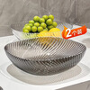 Licheers fruit plate living room high-end snack melon seed plate household fruit plate tray high appearance transparent mixed color 2 pack