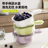 Sungsa mini drain basket double handle washing fruit blue kitchen home living room multi-functional water rack exquisite small fruit plate handle drain basket rice white
