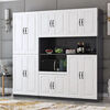 Fantasy European sideboard multifunctional kitchen cupboard wine cabinet living room wall integrated cabinet storage cabinet storage cabinet warm white 120+ European door.