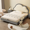 Cream Wind Cloud Bed Modern Simple Children's Bed 1.5 Meters Single Bed Bedroom Storage Bed New Internet Celebrity Princess Bed Premium Children's Bed + 20cm Spring Mattress 1.2m*2.0m Frame Structure