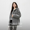 Qiushui Yiren Fashion 100% Sheep Wool Top 2025 Winter New Fall Shoulder Loose Hooded Woolen Jacket