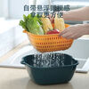 Shantou Lincun vegetable basket double-layer plastic vegetable sink drain basket kitchen household fruit plate vegetable basket large size 1 pack