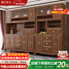 Yahua Xiangshe Sideboard Solid Wood Sideboard Wine Cabinet High Cabinet Integrated Wall Multifunctional Kitchen Cupboard Storage Cabinet Combination Three Door Sideboard Assembly