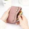 ZORESS Coin Purse Women's Mini Card Holder Key Bag Zipper Short Cowhide Small Wallet Lightweight Genuine Leather Clutch Green