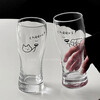 Pupan Original Cute Cat and Dog Beer Cup Large Capacity Glass Craft Wheat Beer Cup Juice Cup Drink Cup Cold Drink Cup Cheers Cat Beer Cup 460ml