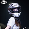 CYRIL motorcycle helmet R1 four-season full-face helmet for men and women racing upgraded big tail fin Cyro helmet winter motorcycle travel helmet R1 PRO ingot white (default transparent mirror, free black mirror) L (recommended 55cm-56cm)