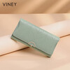 Viney cowhide women's wallet large capacity long clutch bag student multi-card slot coin purse foreign style light luxury wallet wallet