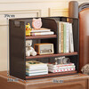 Lin's boy desktop storage rack desk storage desk simple bookshelf desk storage home office file placement rack black three-layer teak medium size