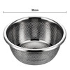 Camellia stainless steel vegetable washing basket, thickened rice sieve, dense hole vegetable washing fruit basin, round household and washbasin, 28cm (basin deepened) 1 piece