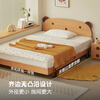 Original element solid wood children's bed boy girl bear bed princess bed beech single bed-1.5*2 meters low body E201X