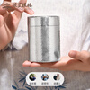 Silver Star Silver House Pure Silver 990 Hammered Silver Tea Can Ornament Pure Silver Sealed Moisture-Proof Storage Tank for Elderly Investment Collection Gifts Hammered Silver Tea Can Ornament Approximately 368g