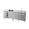 9U304 overall stainless steel kitchen cabinet simple stove integrated sink storage home storage sideboard 190 four-door double basin model 304/cabinet
