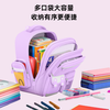 Dr. Wen Kuromi's new school bag for primary school girls in grades 1-3-6 to reduce burden and protect spine, cute Melody large purple (Kulomi) grade 3-6 school bag + accessories (including 1 pendant, 6 badges and 3 cards)