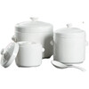 Pupan bone china stew pot, bird's nest stew pot, water-proof ceramic stew pot, double lid crock pot soup stew pot, household bowl with lid, pure white 2000ML