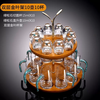 Yusen Yidang turquoise faceted crystal white wine glass wine dispenser set wine utensils restaurant household small one-cup wine cup turquoise faceted cup-turquoise 100ml straight-up kettle