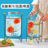 Internet celebrity Niubi barrel, Coke barrel, bar beer barrel, glass cold kettle, beverage barrel with faucet, homemade fruit tea barrel, 8 liters + stainless steel faucet + iron frame