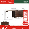Genji Muyu solid wood dressing table and cupboard integrated American retro dressing table bedroom simple telescopic dressing table Telescopic dressing table 1742-2335)*400*785mm