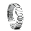 Hong Kong Jazz watch strap steel strap watch chain men and women stainless steel butterfly buckle watch accessories suitable for Tissot, Longines, Omega, Citizen, Mido, Huawei GT watch strap, five-bead steel strap - silver, free curved interface, dial interface width 24mm
