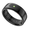 Universal smart ring for Apple mobile phones, good-looking gift for couples, step counting, running, measuring heart rate, blood oxygen, sleep, black, Hipto brand smart ring No. 7 (17.4mm)