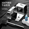 Munich 304 stainless steel toilet brush rack bathroom wall-mounted punch-free toilet cleaning soft brush storage artifact mirror-standard toilet brush with water tray