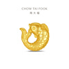 Chow Tai Fook koi fish scale round fish small yellow croaker pure gold ancient gold craft gold ornaments female EOI51 birthday gift Au999.9 about 10.11g
